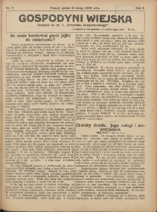 Gospodyni Wiejska: dodatek do nr.7. „Poradnika Gospodarskiego” 1918.02.15 R.3 Nr7