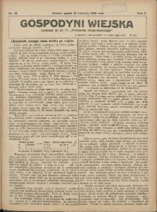 Gospodyni Wiejska: dodatek do nr.15. „Poradnika Gospodarskiego” 1918.04.12 R.3 Nr15