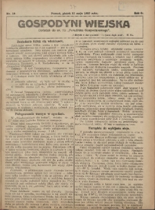 Gospodyni Wiejska: dodatek do nr.19. „Poradnika Gospodarskiego” 1918.05.10 R.3 Nr19