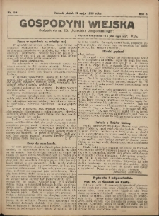 Gospodyni Wiejska: dodatek do nr.20. „Poradnika Gospodarskiego” 1918.05.17 R.3 Nr20