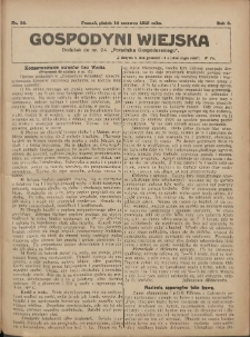 Gospodyni Wiejska: dodatek do nr.24. „Poradnika Gospodarskiego” 1918.06.14 R.3 Nr24