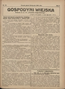 Gospodyni Wiejska: dodatek do nr.33. „Poradnika Gospodarskiego” 1918.08.16 R.3 Nr33
