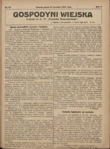 Gospodyni Wiejska: dodatek do nr.37 „Poradnika Gospodarskiego” 1918.09.13 R.3 Nr37
