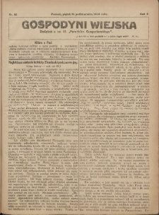 Gospodyni Wiejska: dodatek do nr.41. „Poradnika Gospodarskiego” 1918.10.11 R.3 Nr41