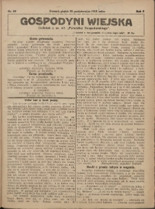 Gospodyni Wiejska: dodatek do nr.43. „Poradnika Gospodarskiego” 1918.10.25 R.3 Nr43