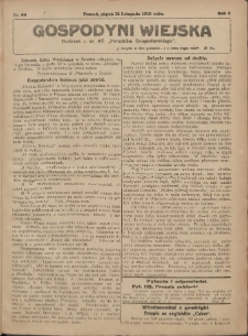 Gospodyni Wiejska: dodatek do nr.46. „Poradnika Gospodarskiego” 1918.11.15 R.3 Nr46