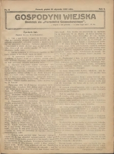 Gospodyni Wiejska: dodatek do „Poradnika Gospodarskiego” 1919.01.10 R.4 Nr2