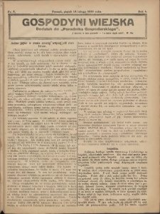 Gospodyni Wiejska: dodatek do „Poradnika Gospodarskiego” 1919.02.14 R.4 Nr7