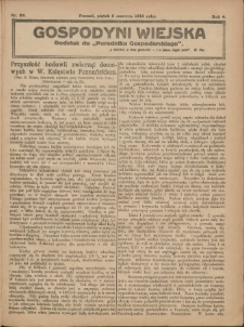 Gospodyni Wiejska: dodatek do „Poradnika Gospodarskiego” 1919.06.06 R.4 Nr23