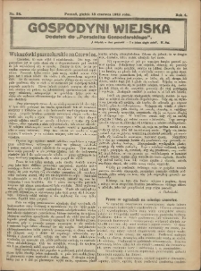 Gospodyni Wiejska: dodatek do „Poradnika Gospodarskiego” 1919.06.13 R.4 Nr24