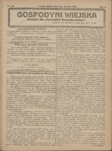 Gospodyni Wiejska: dodatek do „Poradnika Gospodarskiego” 1919.08.08 R.4 Nr32