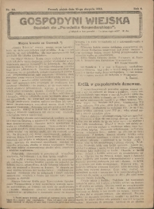 Gospodyni Wiejska: dodatek do „Poradnika Gospodarskiego” 1919.08.15 R.4 Nr33
