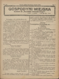Gospodyni Wiejska: dodatek do „Poradnika Gospodarskiego” 1919.08.22 R.4 Nr34