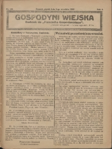 Gospodyni Wiejska: dodatek do „Poradnika Gospodarskiego” 1919.09.05 R.4 Nr36