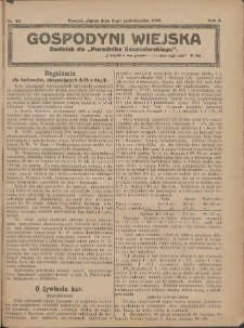 Gospodyni Wiejska: dodatek do „Poradnika Gospodarskiego” 1919.10.03 R.4 Nr40