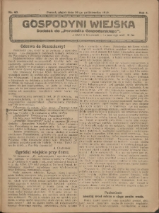 Gospodyni Wiejska: dodatek do „Poradnika Gospodarskiego” 1919.10.24 R.4 Nr43