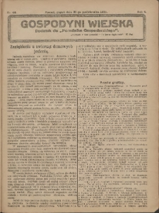 Gospodyni Wiejska: dodatek do „Poradnika Gospodarskiego” 1919.10.31 R.4 Nr44
