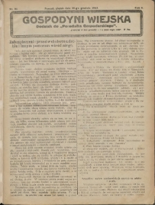 Gospodyni Wiejska: dodatek do „Poradnika Gospodarskiego” 1919.12.19 R.4 Nr51