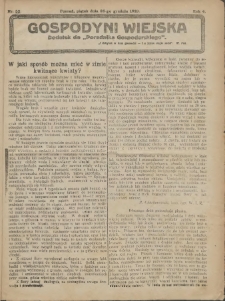 Gospodyni Wiejska: dodatek do „Poradnika Gospodarskiego” 1919.12.26 R.4 Nr52