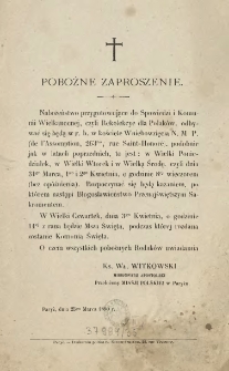 [Zaproszenie Inc.:] " Nabożeństwo przygotowujące do Spowiedzi i Komunii Wielkanocnej ..."