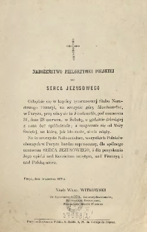 [Zaproszenie Inc.:] " Nabożeństwo Pielgrzymki Polskiej do Serca Jezusowego ..."