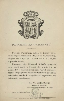 [Zaproszenie Inc.:] " Doroczna Pielgrzymka Polska do Kaplicy Serca Jezusowego na Montmartre ..."