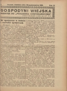 Gospodyni Wiejska: dodatek do „Poradnika Gospodarskiego” 1921.10.30 R.6 Nr44