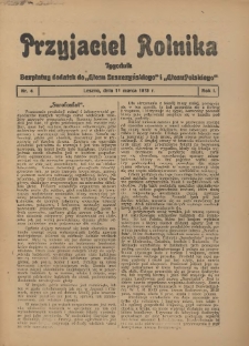 Przyjaciel Rolnika: bezpłatny dodatek do Głosu Leszczyńskiego i Głosu Polskiego 1928.03.10 R.1 Nr4