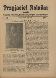 Przyjaciel Rolnika: bezpłatny dodatek do Głosu Leszczyńskiego i Głosu Polskiego 1928.05.25 R.1 Nr15