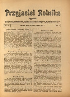 Przyjaciel Rolnika: bezpłatny dodatek do Głosu Leszczyńskiego i Głosu Polskiego 1928.10.12 R.1 Nr35