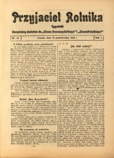 Przyjaciel Rolnika: bezpłatny dodatek do Głosu Leszczyńskiego i Głosu Polskiego 1928.10.19 R.1 Nr36