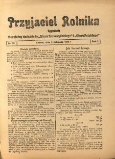 Przyjaciel Rolnika: bezpłatny dodatek do Głosu Leszczyńskiego i Głosu Polskiego 1928.11.09 R.1 Nr39