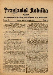Przyjaciel Rolnika: bezpłatny dodatek do Głosu Leszczyńskiego i Głosu Polskiego 1928.11.30 R.1 Nr42