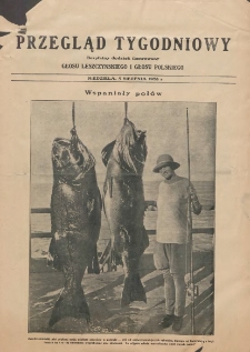 Przegląd Tygodniowy: bezpłatny dodatek ilustrowany Głosu Leszczyńskiego i Głosu Polskiego 1928.08.05