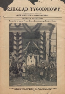 Przegląd Tygodniowy: bezpłatny dodatek ilustrowany Głosu Leszczyńskiego i Głosu Polskiego 1928.09.09