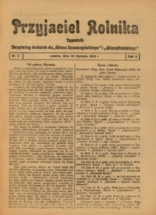 Przyjaciel Rolnika: bezpłatny dodatek do Głosu Leszczyńskiego i Głosu Polskiego 1929.01.18 R.2 Nr3