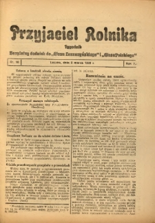 Przyjaciel Rolnika: bezpłatny dodatek do Głosu Leszczyńskiego i Głosu Polskiego 1929.03.08 R.2 Nr10