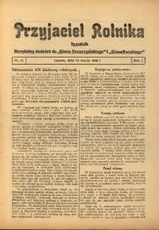 Przyjaciel Rolnika: bezpłatny dodatek do Głosu Leszczyńskiego i Głosu Polskiego 1929.03.15 R.2 Nr11