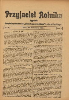 Przyjaciel Rolnika: bezpłatny dodatek do Głosu Leszczyńskiego i Głosu Polskiego 1929.04.19 R.2 Nr16