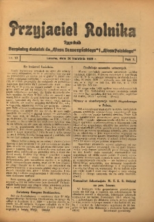 Przyjaciel Rolnika: bezpłatny dodatek do Głosu Leszczyńskiego i Głosu Polskiego 1929.04.26 R.2 Nr17