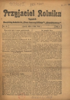 Przyjaciel Rolnika: bezpłatny dodatek do Głosu Leszczyńskiego i Głosu Polskiego 1929.07.05 R.2 Nr27