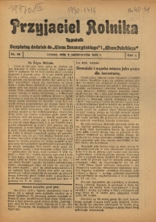 Przyjaciel Rolnika: bezpłatny dodatek do Głosu Leszczyńskiego i Głosu Polskiego 1929.10.04 R.2 Nr40