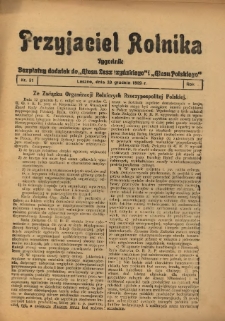 Przyjaciel Rolnika: bezpłatny dodatek do Głosu Leszczyńskiego i Głosu Polskiego 1929.12.20 R.2 Nr51