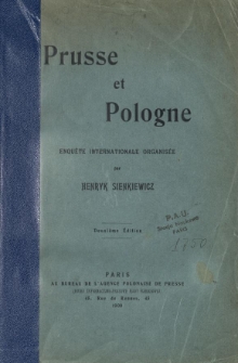 Prusse et Pologne : enqu&ecirc;te internationale organis&eacute;e par Henryk Sienkiewicz