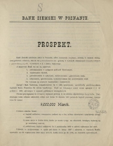 Prospekt [Banku Ziemskiego w Poznaniu]