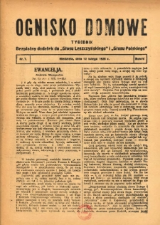 Ognisko Domowe: bezpłatny dodatek do "Głosu Leszczyńskiego" 1928.02.12 R.4 Nr7