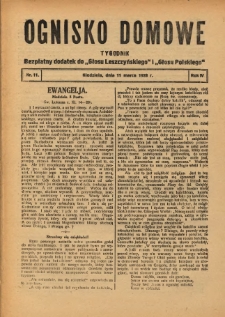 Ognisko Domowe: bezpłatny dodatek do "Głosu Leszczyńskiego" 1928.03.11 R.4 Nr11