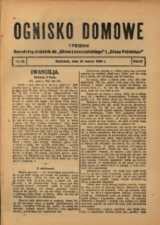 Ognisko Domowe: bezpłatny dodatek do "Głosu Leszczyńskiego" 1928.03.25 R.4 Nr13