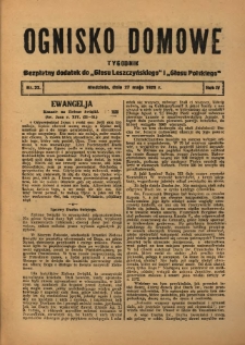 Ognisko Domowe: bezpłatny dodatek do "Głosu Leszczyńskiego" 1928.05.27 R.4 Nr22