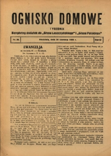 Ognisko Domowe: bezpłatny dodatek do "Głosu Leszczyńskiego" 1928.06.24 R.4 Nr26